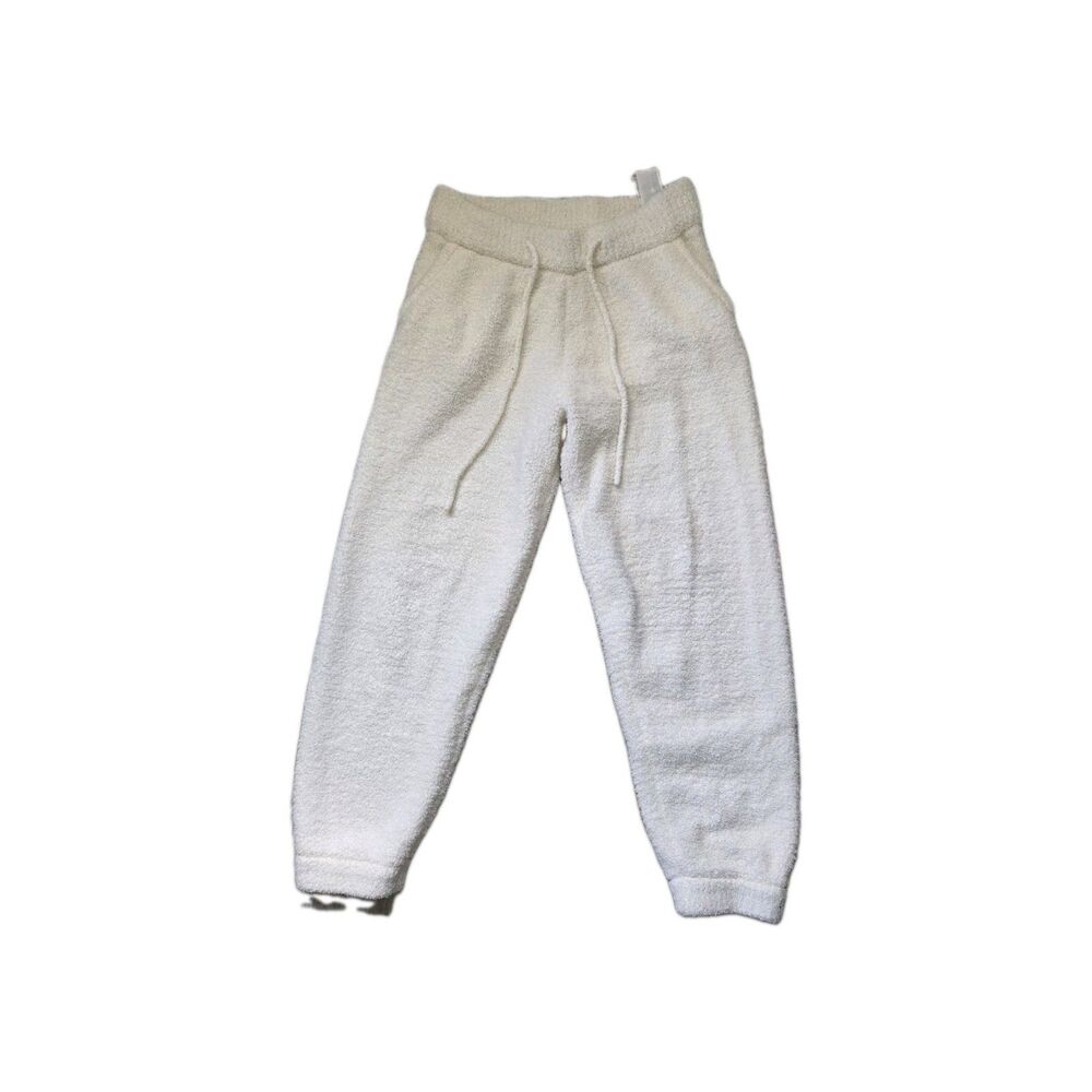 Abercrombie & Fitch Soft A&F Collection Sherpa Joggers Womens M Cream Fleece GUC